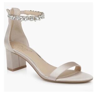 Badgley Mischka Satin Cream Heels